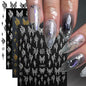 4pcs/set Roman Letters Nail Stickers 3D Black/White/Gold/Silver Alphabet Adhesive Nail Decasl English Letters DIY Manicure Decor
