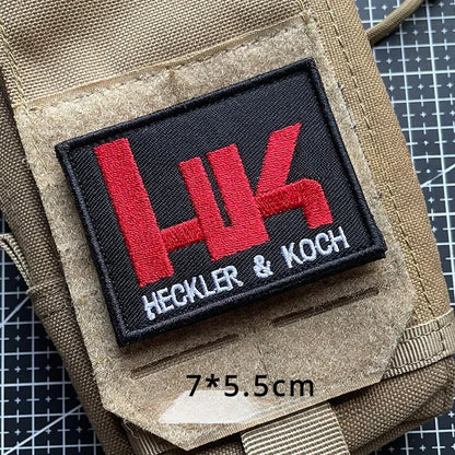 HECKLER&KOCH Embroidered Patches Hook&Loop Tactical Morale Badge Armband on Outdoor Backpack Appliques for Clothing Stickers