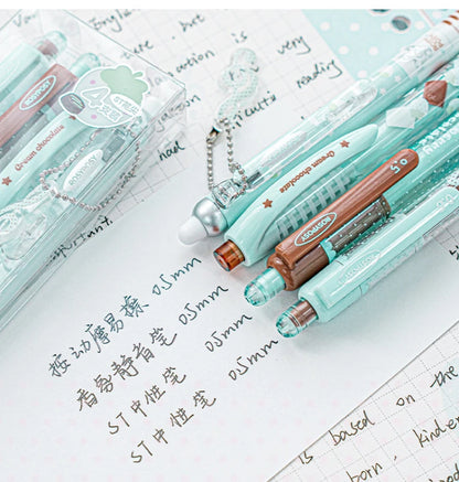 4Pcs Cute Kawaii Gel Pens Set Aesthetic 0.5mm Fine Point Retractable Pens for School Office Writing Sweet Chocolate Stationery