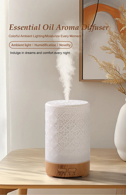 Essential Oil Aroma Diffuser Fragrance Cool Mist Difusor USB Powered Ultrasonic Air Humidifier with 7 Color LED Lights