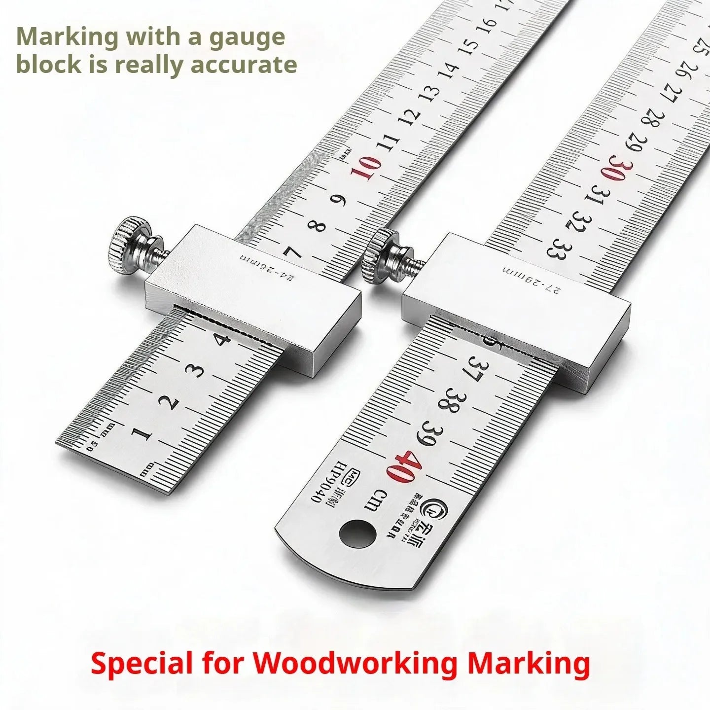 New Protable Accurate positioning Woodworking Tools Carpentry Steel Ruler Positioning Limit Block Measuring Marking Gauge