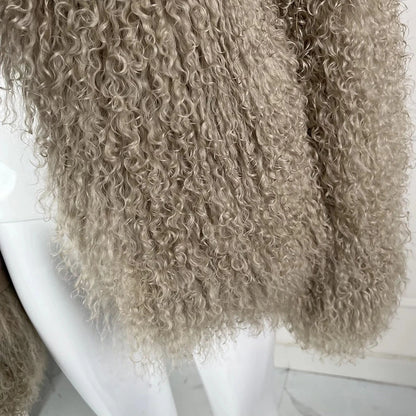 Collarless Tibetan Lamb Fur Coat Genuine Sheep Wool Jacket Natural Sheepskin Coat Luxury New Arrivals Women's Clothing