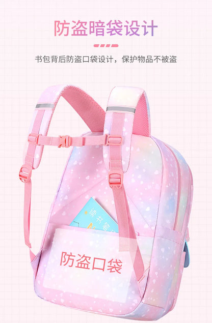 3pcs/set Kids School Backpack for Girls with Lunch Box Pencil Case Set Elementary Primary Middle High College School Bookbags