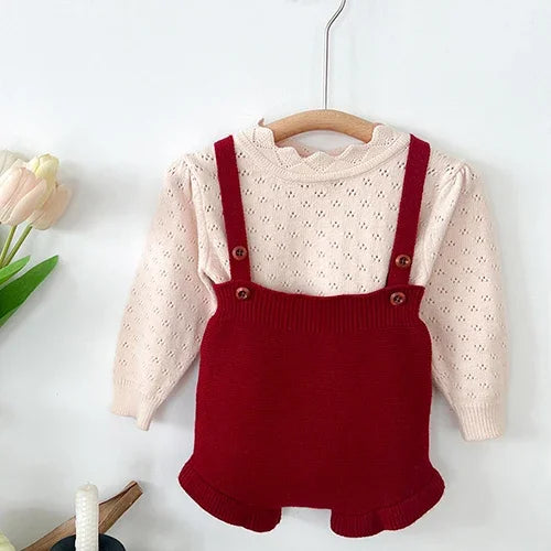 2025 New Autumn Toddler Baby Girl Clothes Set 0-3Yrs Infant Baby Girls Clothing Suit Long Sleeved Cardigan Sweater+PP Shorts