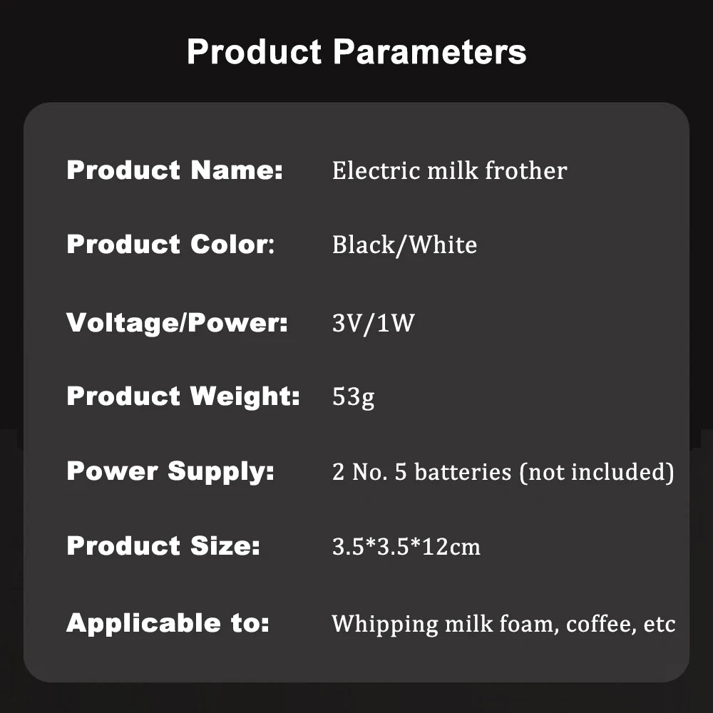 Milk Frother Handheld Milk Frother Electric Foam Maker Wireless Hand Mixer for Coffee Whisk Mixer Lattes Cappuccino Matcha Eggs