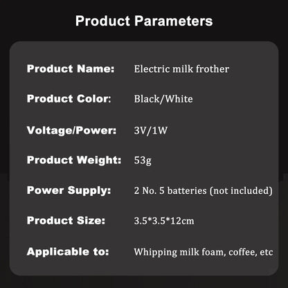 Milk Frother Handheld Milk Frother Electric Foam Maker Wireless Hand Mixer for Coffee Whisk Mixer Lattes Cappuccino Matcha Eggs