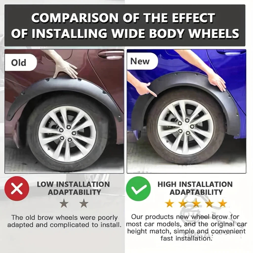 Car Modification With Wide Body Wheel Arches And Mudguards Suitable For SUVs And Off-Road Vehicles With Widened Wheel Arches