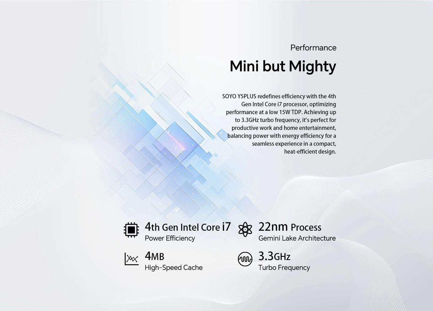 SOYO Y5 Plus Mini PC Intel Core i7 4th Gen CPU with Windows 11 Pro, 8GB RAM, 128GB M.2 SSD, Supports Dual 4K Displays via USB-C, Ideal for Office and Business