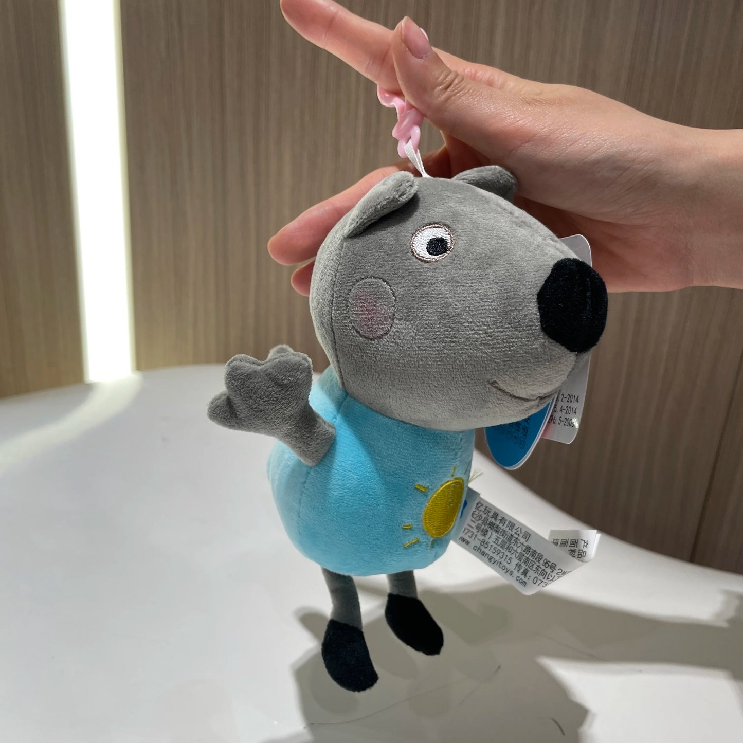 16-19CM Genuine Peppa Pig Bundle pocket 8 Friends Daddy Mammy Peppa George Plush Bahs Stuffed Dolls Pajamas Peppa Kids Gift