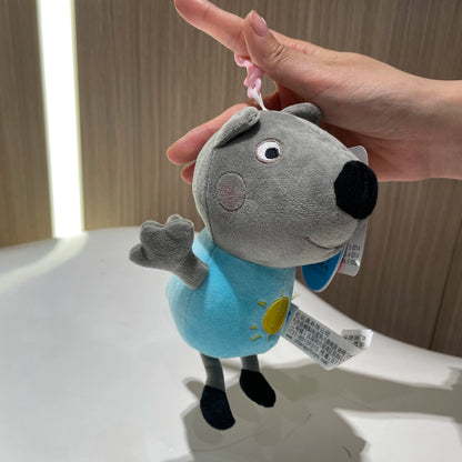 16-19CM Genuine Peppa Pig Bundle pocket 8 Friends Daddy Mammy Peppa George Plush Bahs Stuffed Dolls Pajamas Peppa Kids Gift