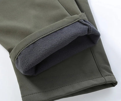 Men Winter Autumn Fleece Waterproof Cargo Pants Hiking Camping Softshell Climbing Casual Warm Tactical Military Combat Trousers
