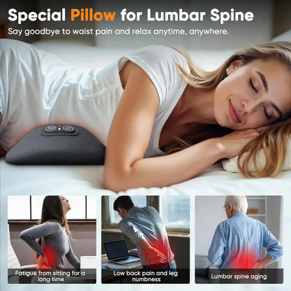 NEW 3-in-1 Back Massager Heat Vibration for Back Pain Relief Herniated Disc Stretch Support Traction Lower Back Massage Pillow