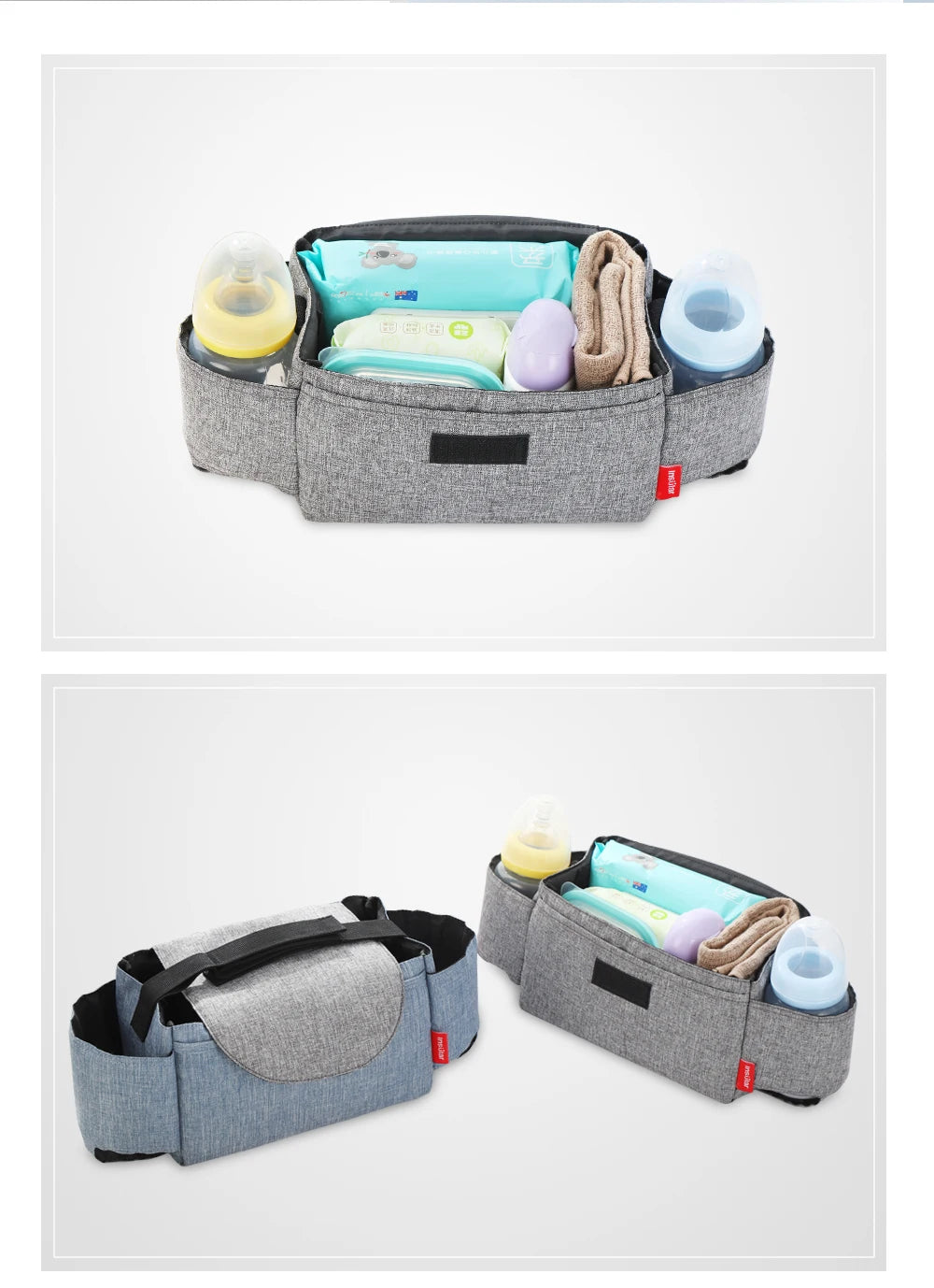 Baby Stroller Bag Pram Organizer Stroller Accessories Stroller Cup Holder Cover Trolley Organizer Pouch Travel Accessories