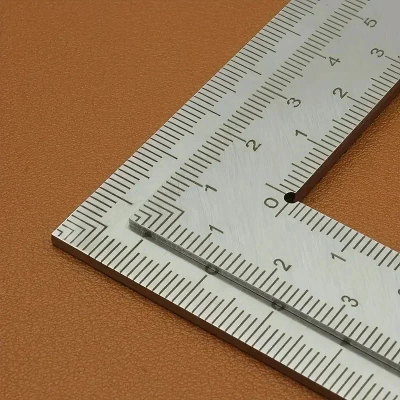 Mini Square Stainless Steel L Shaped Ruler High Precision Double Sided Thickened Corner Gauge Uses for Leather Design Craft