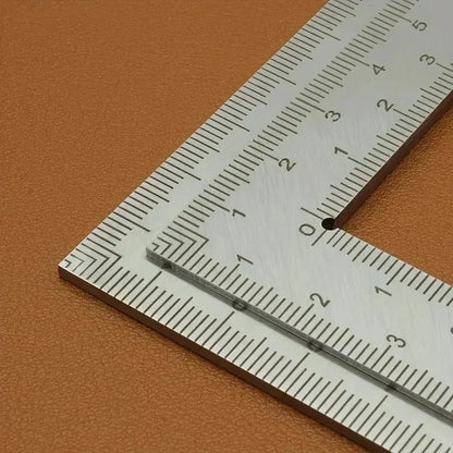 Mini Square Stainless Steel L Shaped Ruler High Precision Double Sided Thickened Corner Gauge Uses for Leather Design Craft