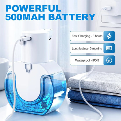 420ML Large Capacity Touchless Desktop Or Wall-Mounted IPX5 Waterproof Smart Infrared Automatic Sense Foam/Liquid Soap Dispenser