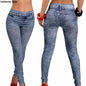 Women Leggings Denim Jeans Pants With Pocket Slim Leggings Women Fitness Blue Black Leggins