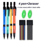 6Pcs/Set 2.0 Mm Automatic Pencil 4 Colors With Pencil Sharpener 2B Lead Writing Smooth Sketching Painting Writing Stationery