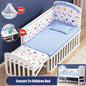 Wood Baby Crib With Mosquito Net And Diaper Table Convert To Kids Bed, Bedding Set, Baby Cot, Bed, Rocker Mattress