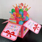Pop Up 3D Greeting Card Paper Flowers Bouquet Postcard for  Birthday Mothers Father's Day Graduation Wedding Valentine's Day