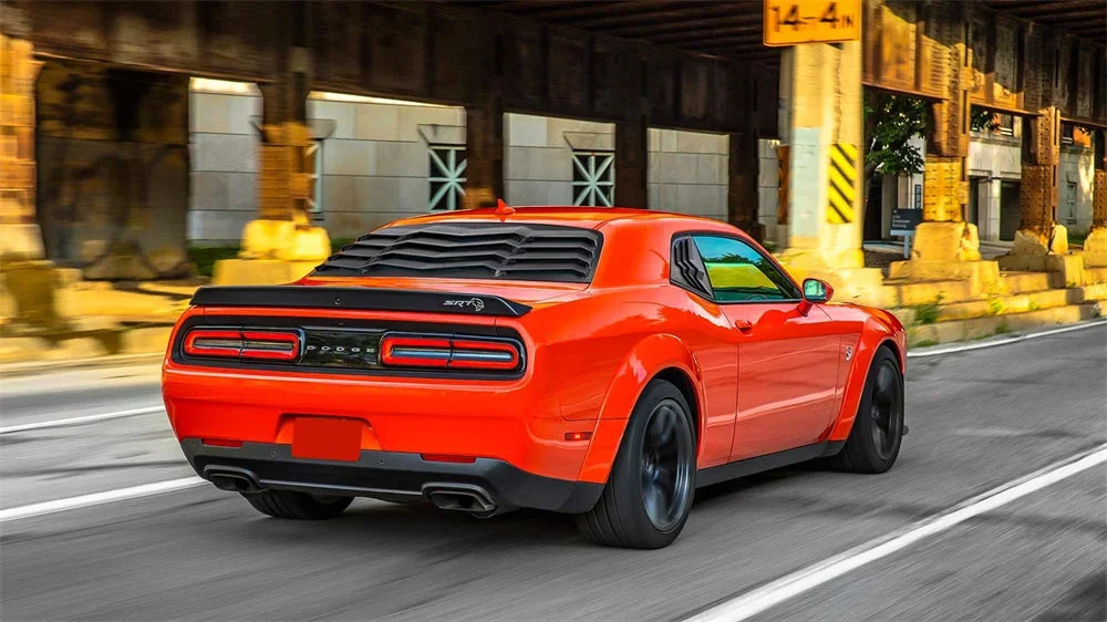 Rear+Side Window Louvers for Dodge Challenger 2008-2023 Windshield Sun Shade Cover Vent GT Lambo Style Custom ABS Matte Style