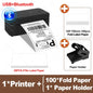 110mm Bluetooth Thermal Label Printer Wireless Shipping Label Printer Compatible with iPhone Android Windows Widely Used X4