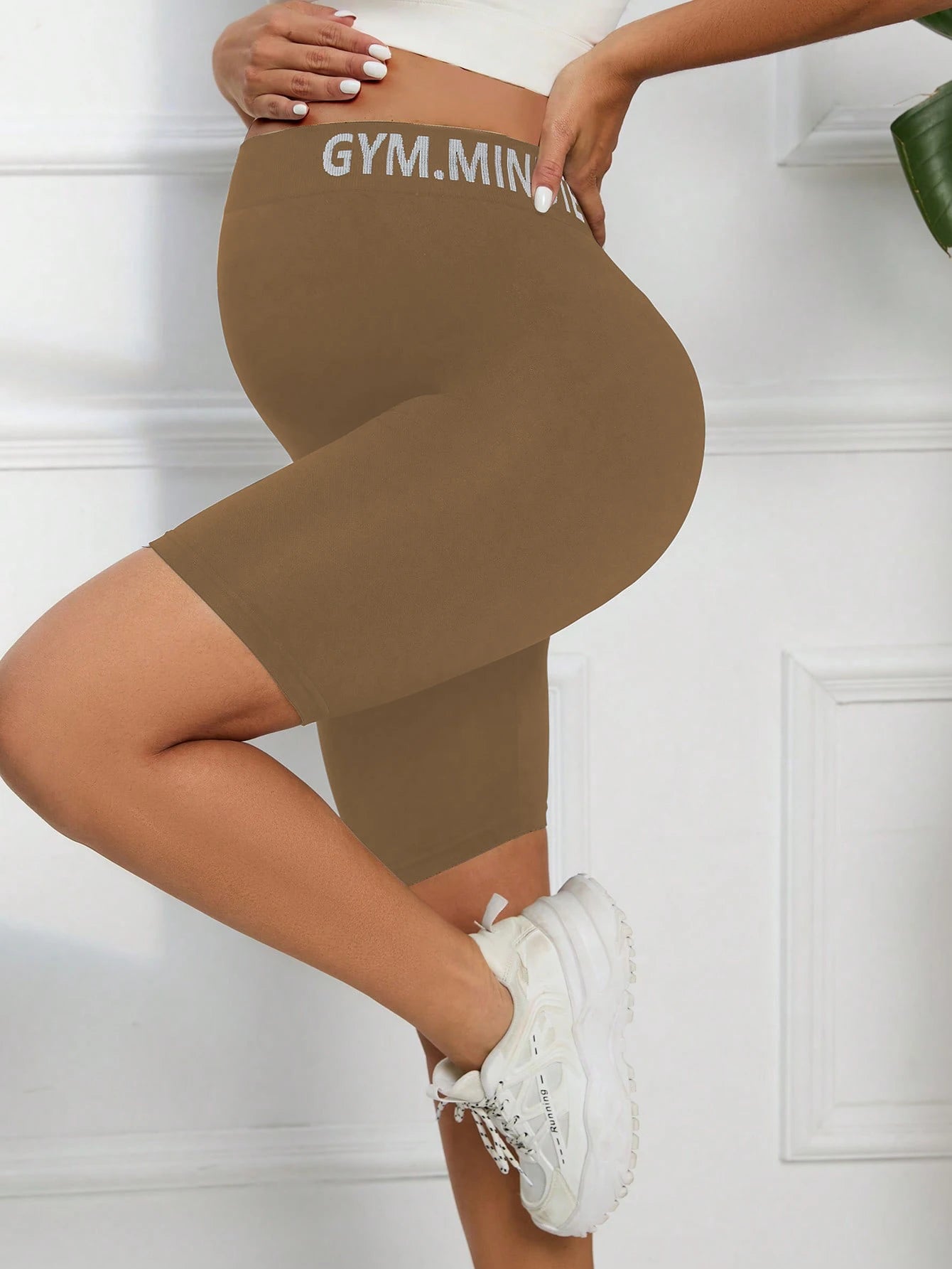 Maternity Yoga Shorts Over The Belly Women's Maternity Biker Pregnancy Shorts for Workout