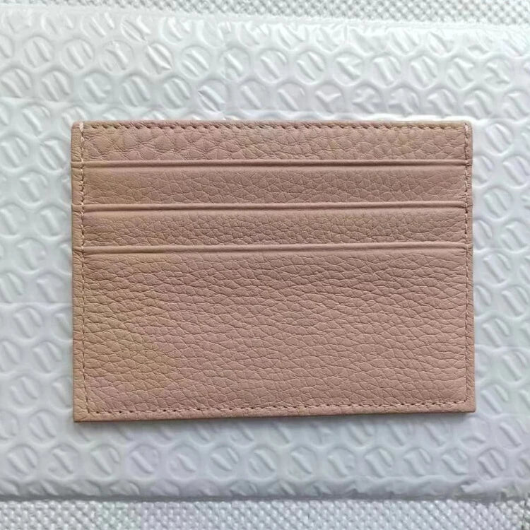 Custom Company Logo Cowhide Card Holder Woman Man Fashion Slim Mini Card Bag Genuine Leather Engrave Name Luxury Casual Purse