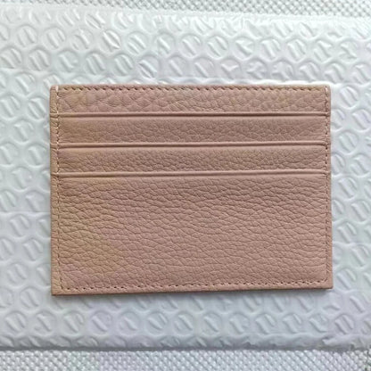 Custom Company Logo Cowhide Card Holder Woman Man Fashion Slim Mini Card Bag Genuine Leather Engrave Name Luxury Casual Purse