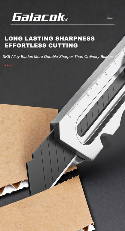 Stainless Steel Utility Knife 6 In 1 Multi-Function Opener Retractable Box Cutter Portable Office Home Courier Unboxing Knifes