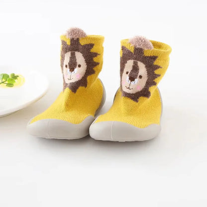 Baby Socks Shoes Kids Toddler First Walkers Animal Pattern Soft Non-Slip Sole Breathable Rubber Floor Shoes for Boys and Girls