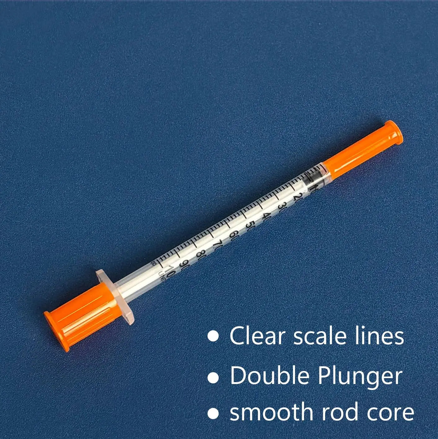 1ml 29G*13Mm Disposable Plastic Veterinary Syringe, Sterile Insulin Syringe with Orange Cap and Needle, Suitable for Pets, Farm Animals, and Laboratory Use.