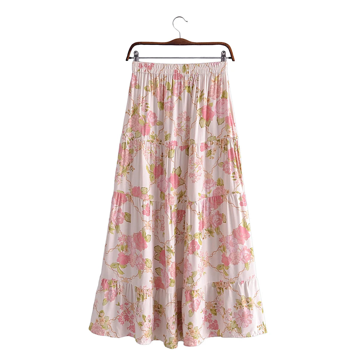 Boho Queens Women Two Piece Suit Outfits Strap Sleeveless Tops Bohemian Drawstring Maxi Skirts 2 Pieces Rayon Cotton Sets