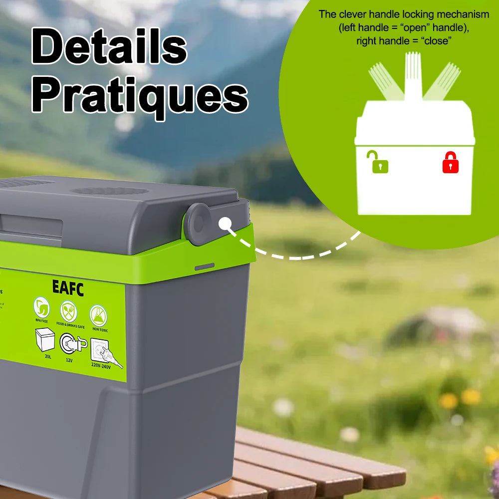 10L 20L Mini Refrigerator 12V/220V Fridge Freezer Portable Compressor Cooler and Heater Ice Box for Driving Camping Picnic