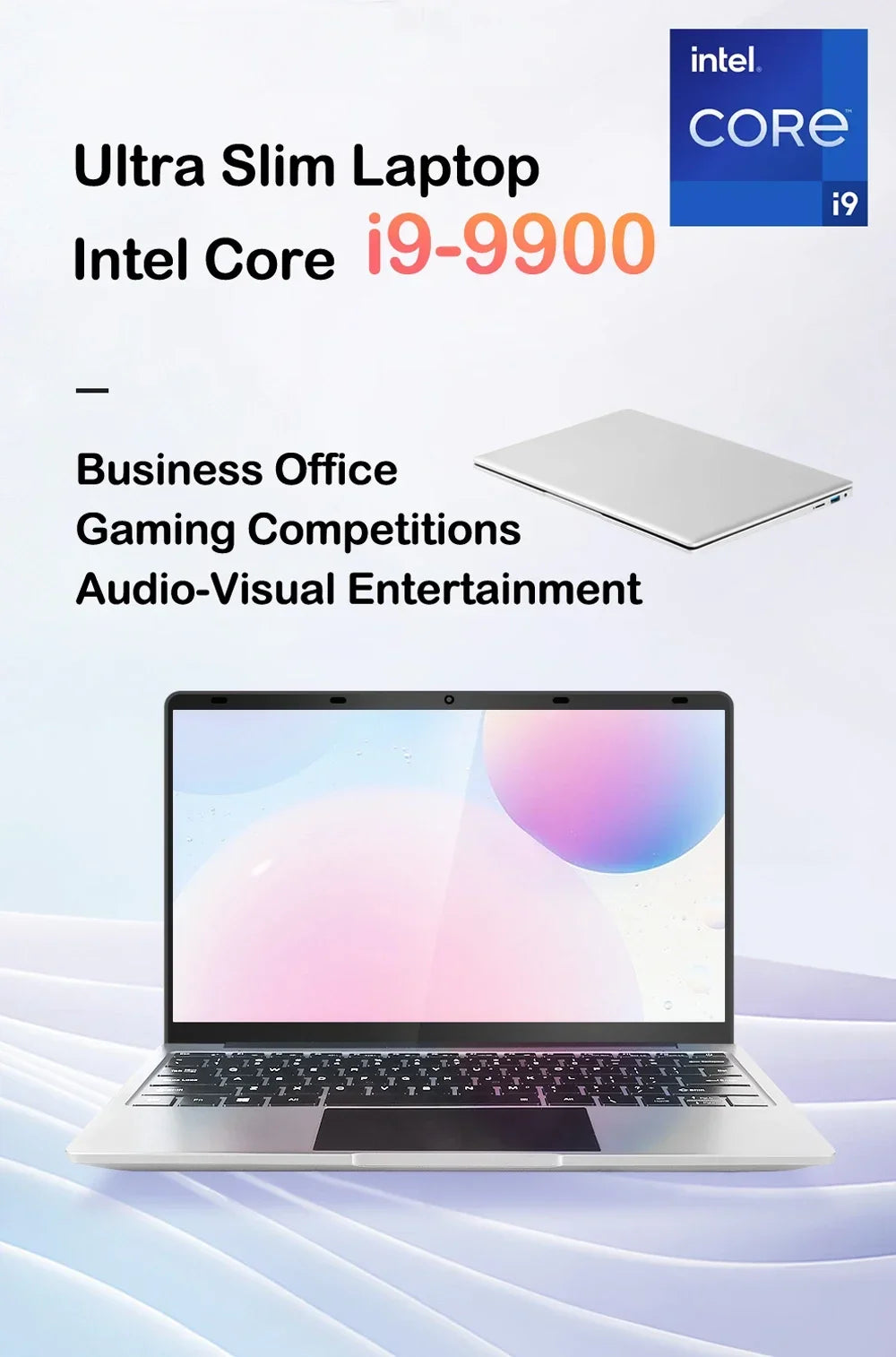 2026 NEW 14.1" Laptop Intel Core i9-9900 32GB 2TB Gaming Computer PC Windows11 Gamer office Ultra Slim Notebook 1920*1080