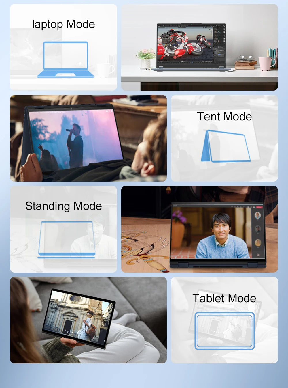 Ninkear YBOOK 15 Laptop 15.6 Inch 360° Flipable Touchscreen 16GB+512GB 2-in-1 Yoga Mode AMD Windows 11 Notebook 360° Flipable