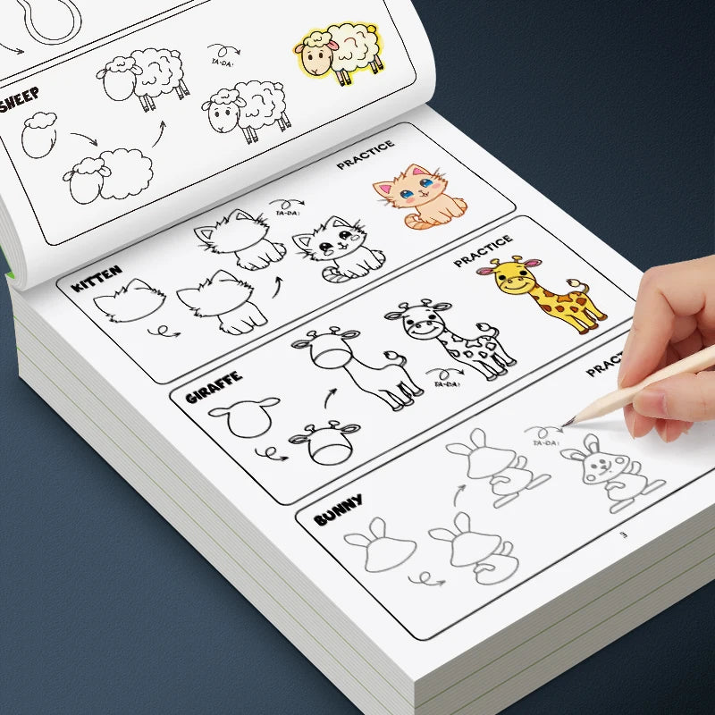 How to Draw Animals Step-by-Step Drawing Book- Learning Painting , Perfect for Creative Writing & Color Kids Drawing Book