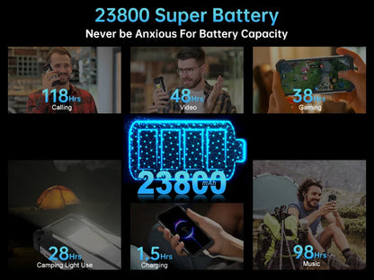 US AU EU Stock Unihertz 8849 Tank 3 Rugged 5G Smartphone 32GB 512GB 23800mAh 120W Charger Dimensity 8200 200MP 120Hz Cell Phone