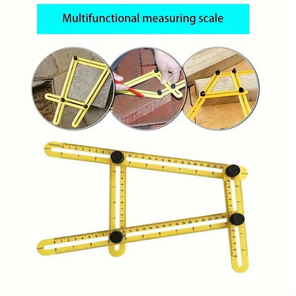 1PC Multi-Functional ABS Plastic 4-Fold Ruler - Foldable Measuring Tool for Woodworking, DIY & Construction