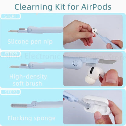 7-in-1 Computer Keyboard Cleaner Brush Kit Earphone Cleaning Pen For Headset iPad Phone Cleaning Tools Cleaner Keycap Puller Kit