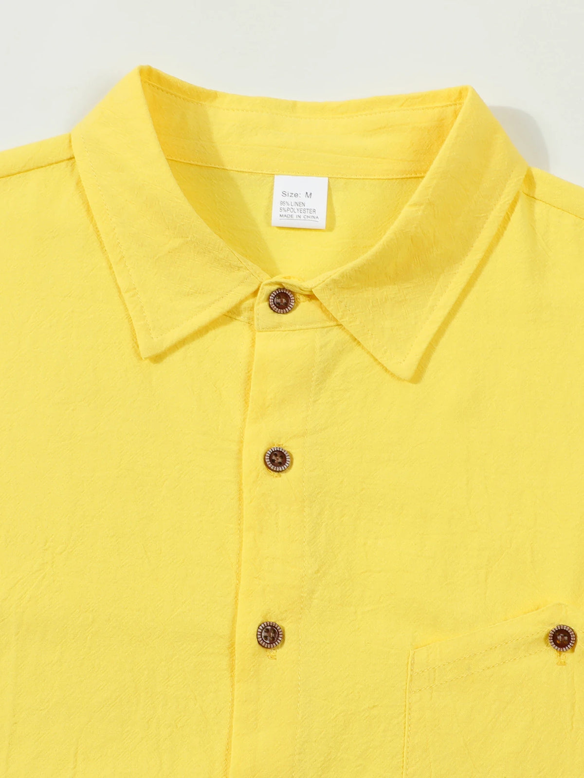 2025 Autumn New Men's Cotton and Hemp Long Sleeve Shirt Loose Casual with Pocket Collar Shirt