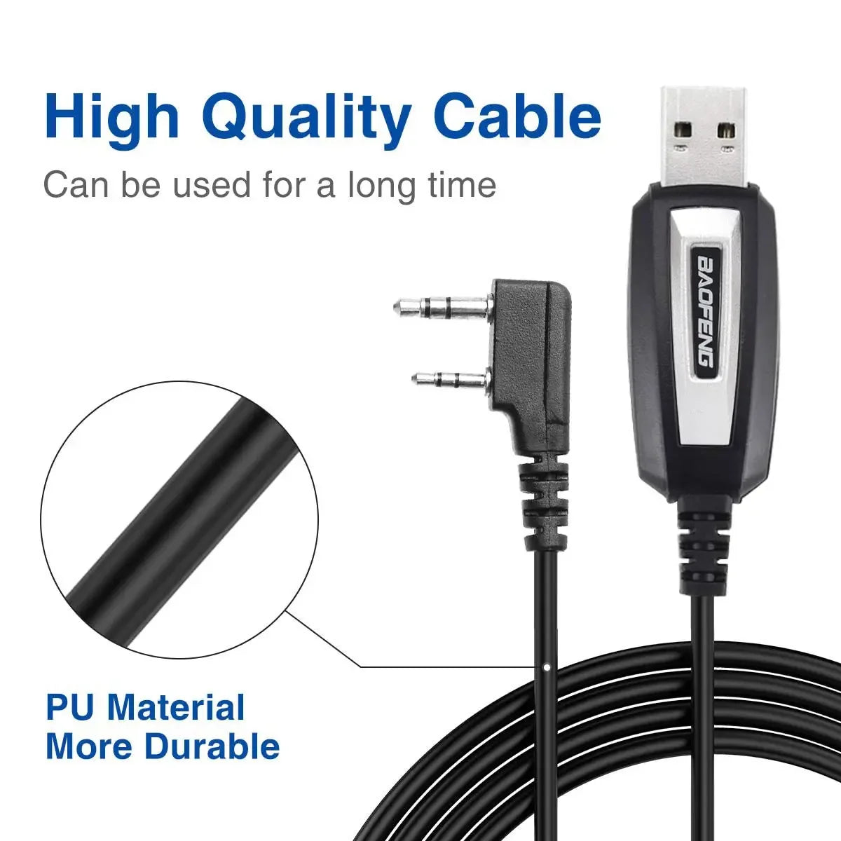 Original Baofeng USB Programming Cable With Driver CD for UV-5R BF-888S 5RH 82 UV 17 21 PRO Quansheng UV-K5 UV-K6 Walkie Talkie