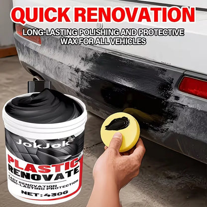 Car Plastic Shine Paste - Multi-Purpose Interior And Exterior Trim Renewal Wax, Helps Restore Glossy End for Doors, Dashboards