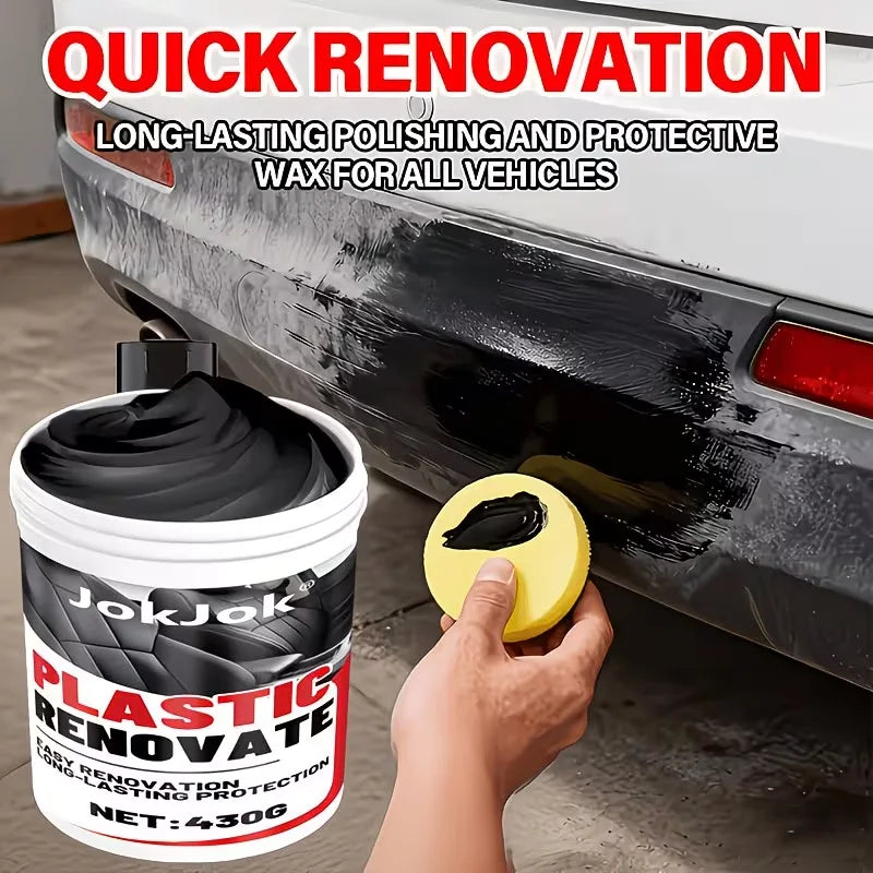 Car Plastic Shine Paste - Multi-Purpose Interior And Exterior Trim Renewal Wax, Helps Restore Glossy End for Doors, Dashboards