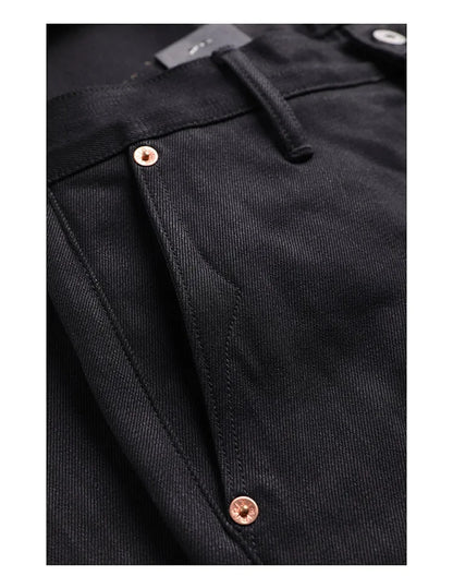 Red Tornado Black Men's Jeans Relaxed Fit 14.5oz Selvedge Denim Officer Trousers