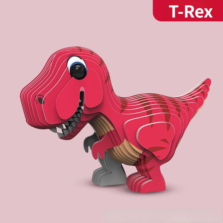 Children's 3D Puzzle Kindergarten Animal Puzzle Intelligence Early Education Toys Dinosaur Animal Model Paper 3-4-5-6 Years Old