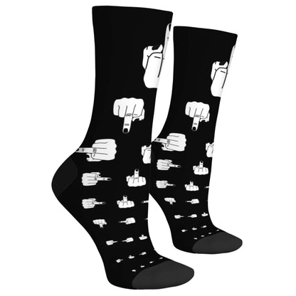 Funny Finger Art Men's Socks Novelty Street Harajuku Hip Hop Style Compression Socks Casual Fashion Crazy Party Happy Socks Gift