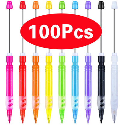 10-100Pcs Beaded Pencil HB Writing Beaded Pencil DIY Beadable Pencils Bead Pencil