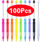 10-100Pcs Beaded Pencil HB Writing Beaded Pencil DIY Beadable Pencils Bead Pencil