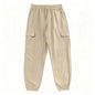 Men's Cotton Linen Blend Cargo Jogger Pants Elastic Waist Drawstring Multi Pockets Casual Breathable Streetwear Trousers for Men